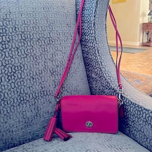 Like new hot pink leather Coach crossbody